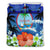 Guam Bedding Set Coat Of Arms Hibiscus Black - Polynesian Pride