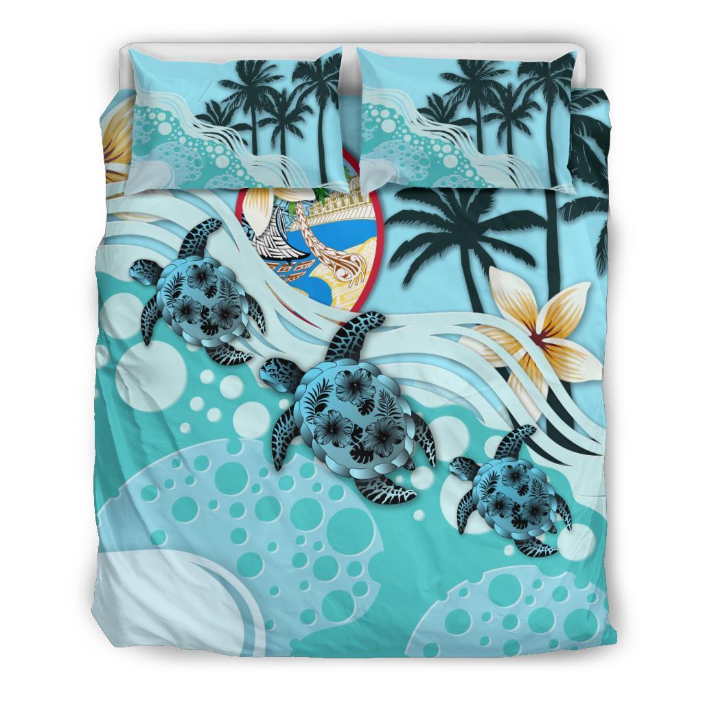 Guam Bedding Set - Blue Turtle Hibiscus Blue - Polynesian Pride