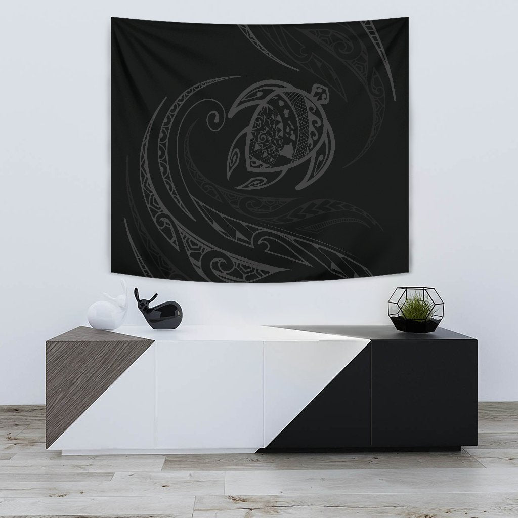 Hawaii Turtle Tapestry - Gray - Frida Style Wall Tapestry 75cm*90cm Black - Polynesian Pride