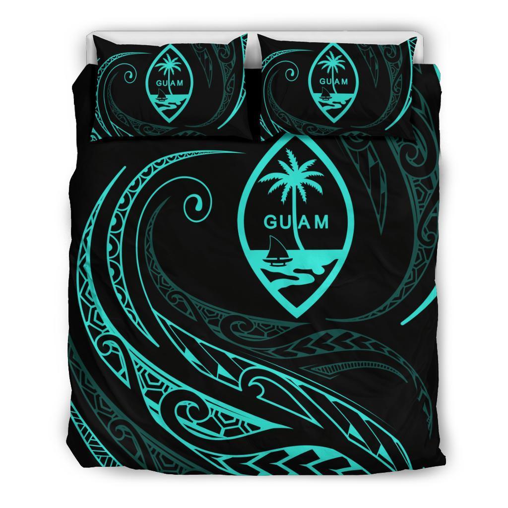 Guam Bedding Set - Turquoise - Frida Style Art - Polynesian Pride