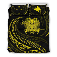Papua New Guinea Bedding Set - White - Frida Style Yellow - Polynesian Pride