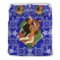 Polynesian Hawaii Duvet Cover Set - Hawaiian Girl Blue - Polynesian Pride