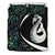 New Zealand Maori Manaia Paua Shell Bedding Set - Circle Style Black - Polynesian Pride