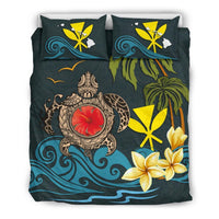 Polynesian Duvet Cover Set - Hawaii Bedding Set Coat Of Arm Turtle Hibiscus - Polynesian Pride