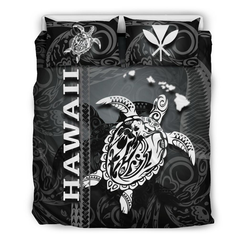 Polynesian Hawaii Duvet Cover Set - Turtle Hawaiian Black - Polynesian Pride
