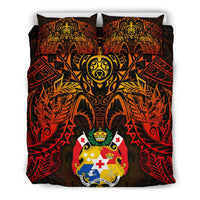 Tonga Polynesian Duvet Cover Set - Red Manta Ray - Polynesian Pride