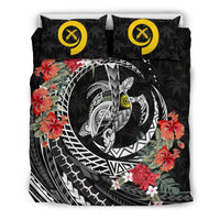 Polynesian Duvet Cover Set - Vanuatu Bedding Set Polynesia Map Turtle Hibiscus - Polynesian Pride