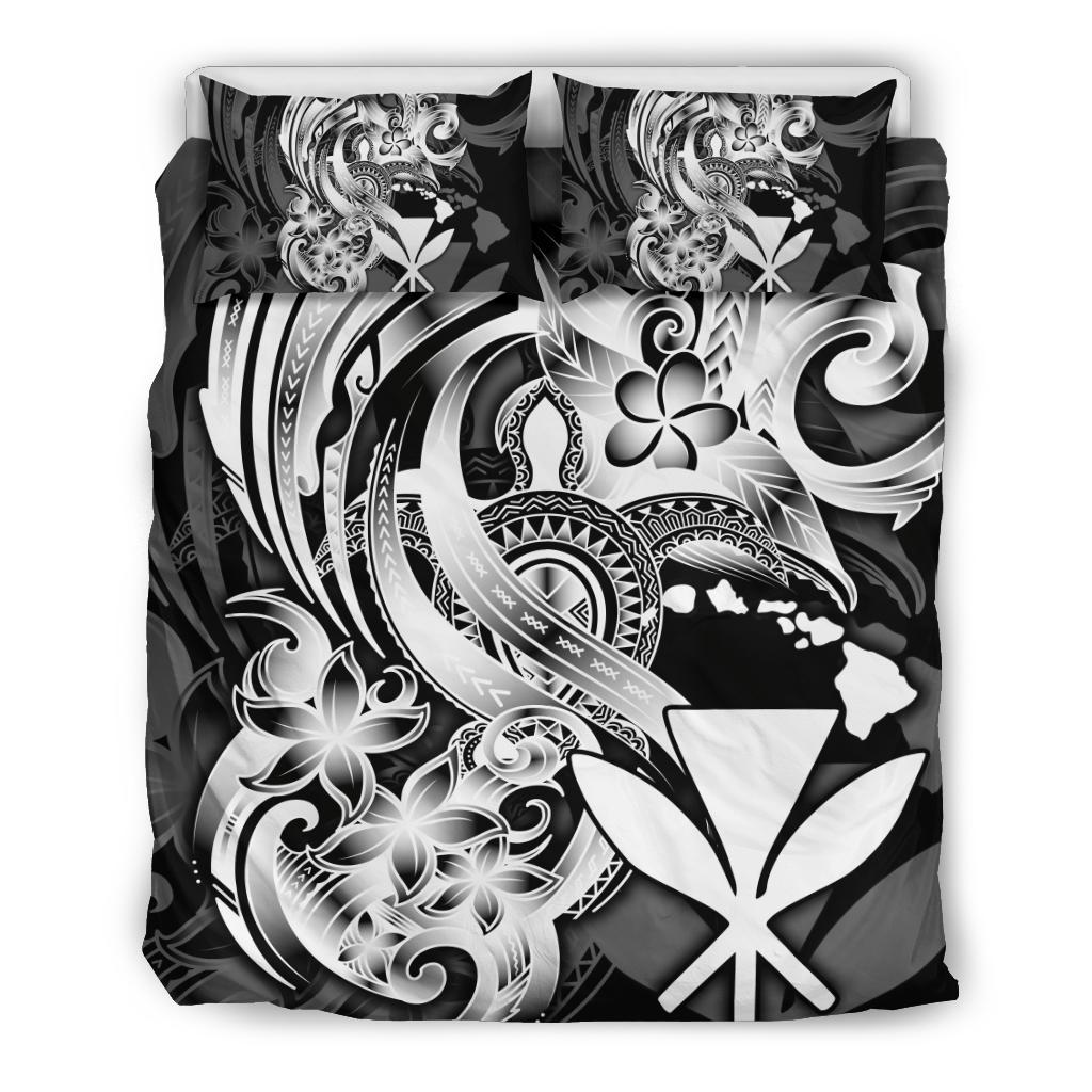 Polynesian Bedding Set - Hawaii Duvet Cover Set White Turtle Tribal - Polynesian Pride