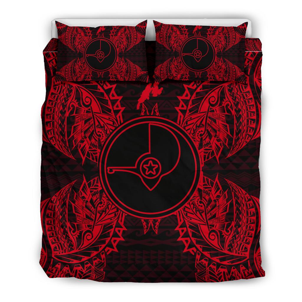 Polynesian Bedding Set - Yap Duvet Cover Set Map Red - Polynesian Pride