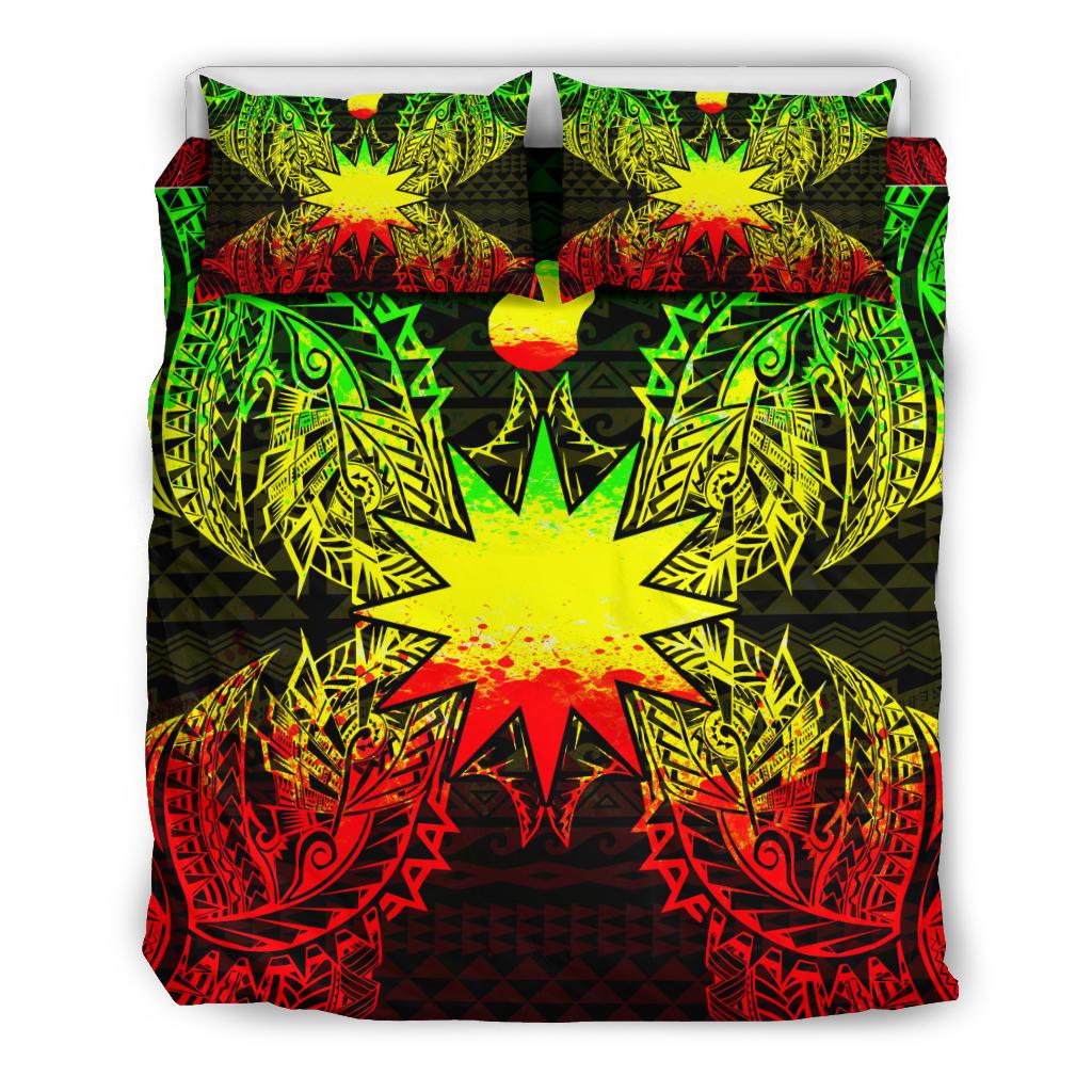 Polynesian Bedding Set - Nauru Duvet Cover Set Map Reggae - Polynesian Pride