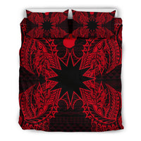 Polynesian Bedding Set - Nauru Duvet Cover Set Map Red - Polynesian Pride