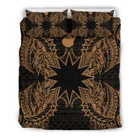 Polynesian Bedding Set - Nauru Duvet Cover Set Map Gold - Polynesian Pride