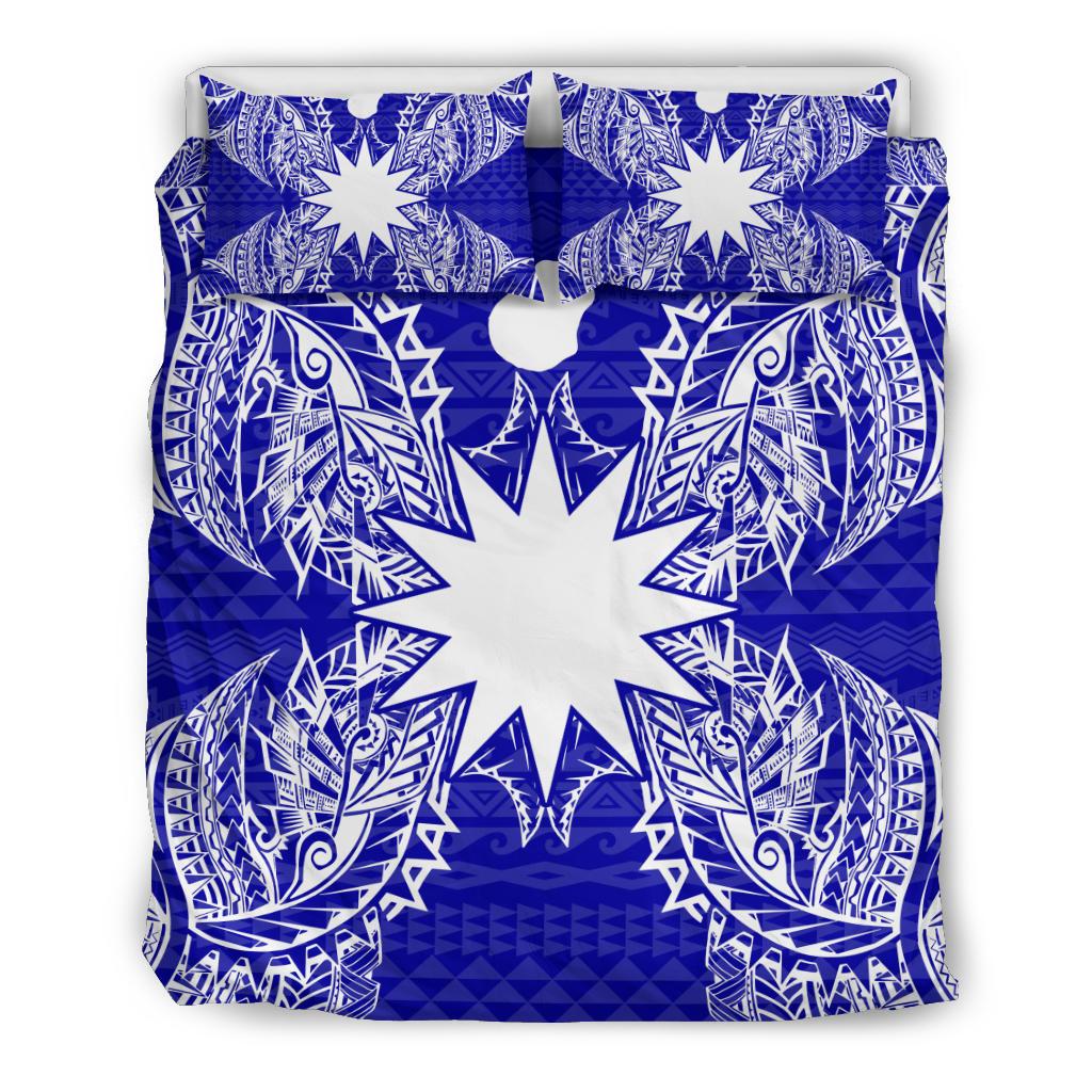 Polynesian Bedding Set - Nauru Duvet Cover Set Map Blue - Polynesian Pride