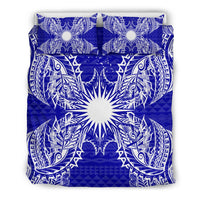 Polynesian Bedding Set - Marshall Islands Duvet Cover Set Map Blue - Polynesian Pride