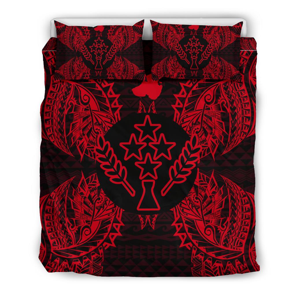 Polynesian Bedding Set - Kosrae Duvet Cover Set Map Red - Polynesian Pride