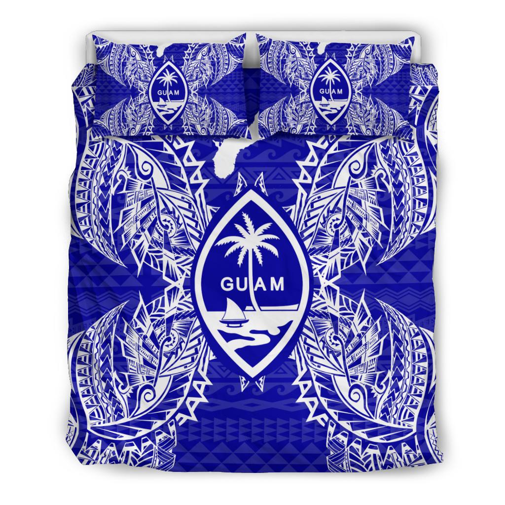 Polynesian Bedding Set - Guam Duvet Cover Set Map Blue - Polynesian Pride