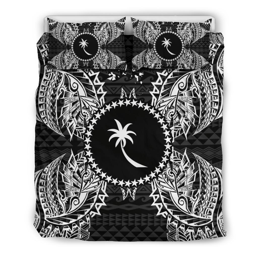Polynesian Bedding Set - Chuuk Duvet Cover Set Map Black - Polynesian Pride