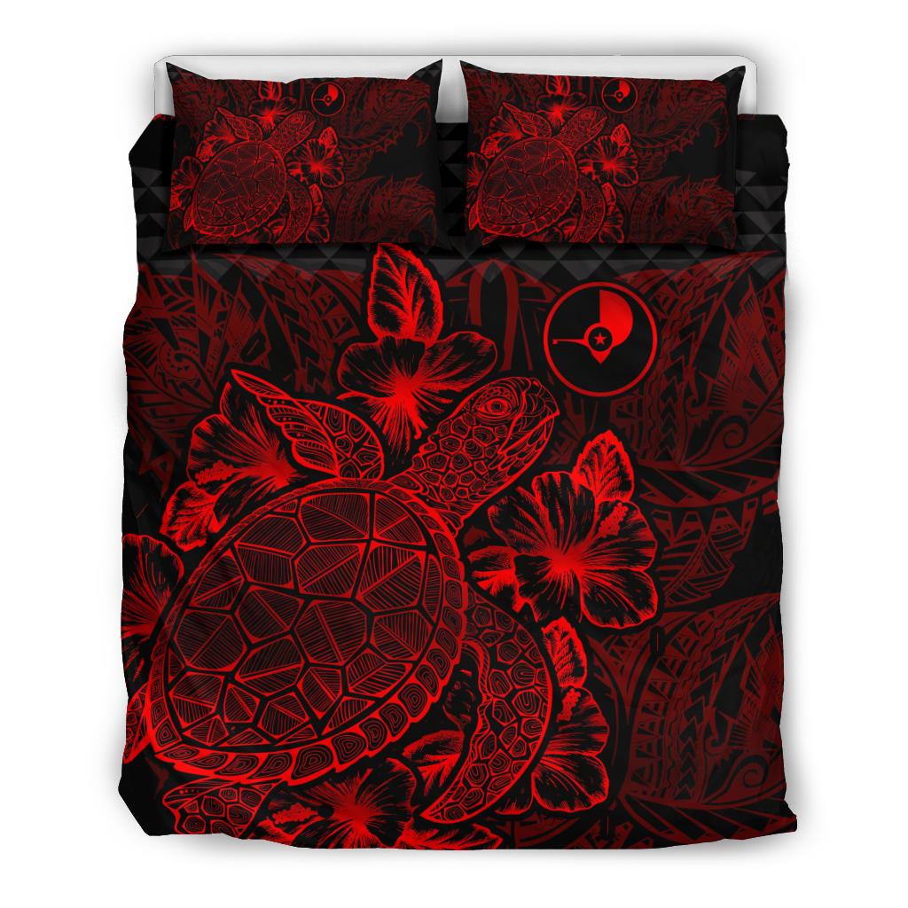 Polynesian Bedding Set - Yap Duvet Cover Set Red Color front - Polynesian Pride