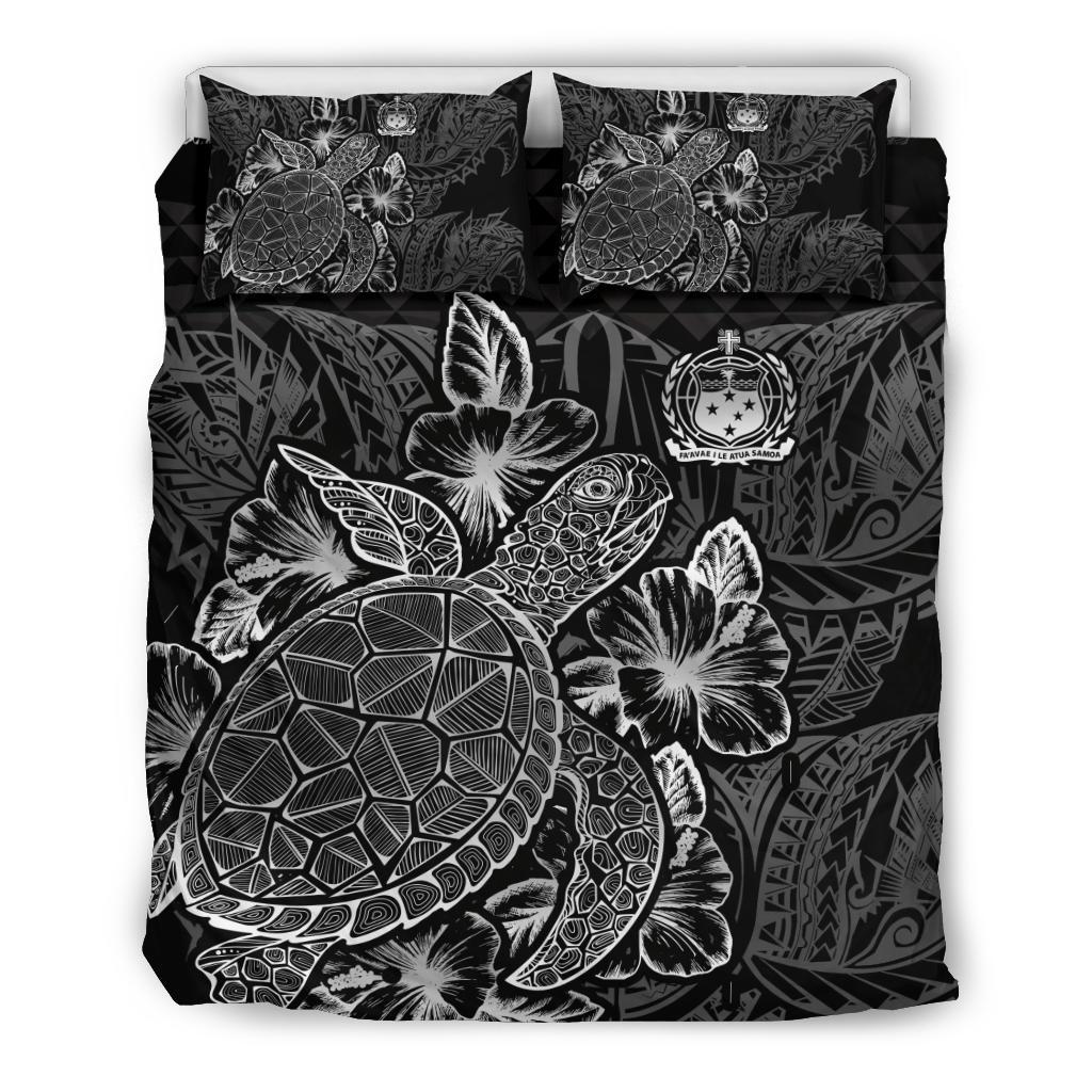 Polynesian Bedding Set - Samoa Duvet Cover Set Black Color - Polynesian Pride