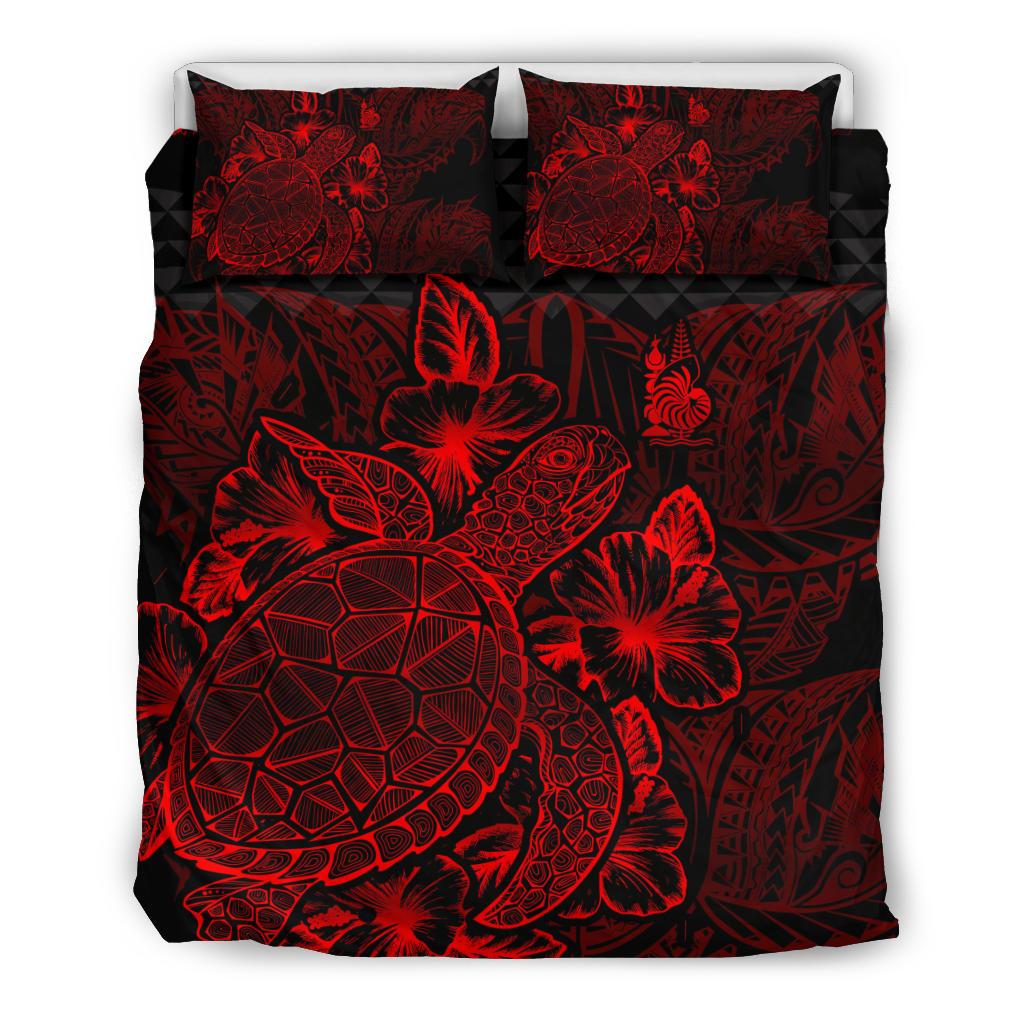 Polynesian Bedding Set - New Caledonia Duvet Cover Set Red Color - Polynesian Pride