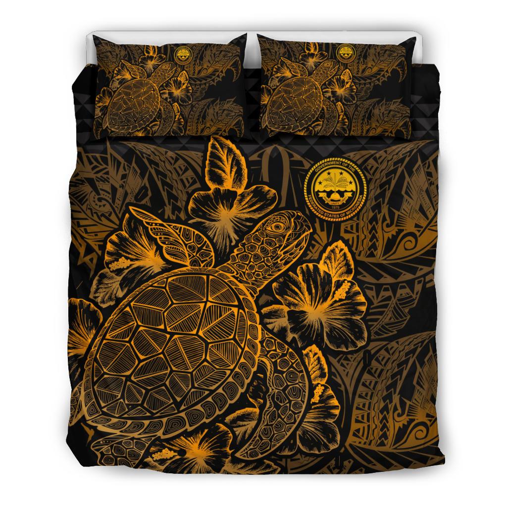 Polynesian Bedding Set - Federated States Of Micronesia Duvet Cover Set Gold Color - Polynesian Pride