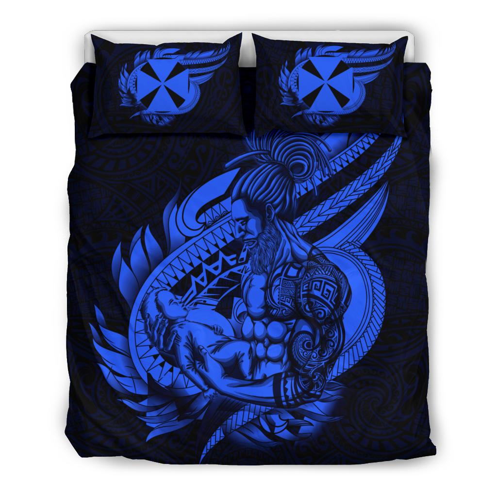 Polynesian Bedding Set - Wallis And Futuna Duvet Cover Set Father And Son Blue - Polynesian Pride