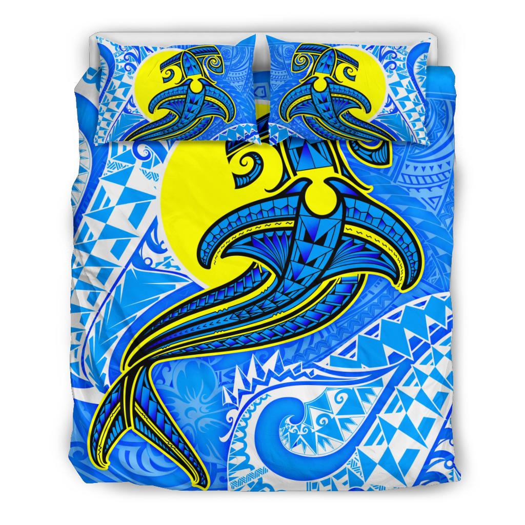 Palau Polynesian Bedding Set - Palau Flag with Polynesian Tattoo - Polynesian Pride