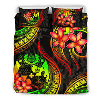 Polynesian Bedding Set - Tonga Duvet Cover Set - Reggae Plumeria - Polynesian Pride