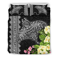 Hawaii Bedding Set - Mantaray With Hibiscus Flowers - Polynesian Pride