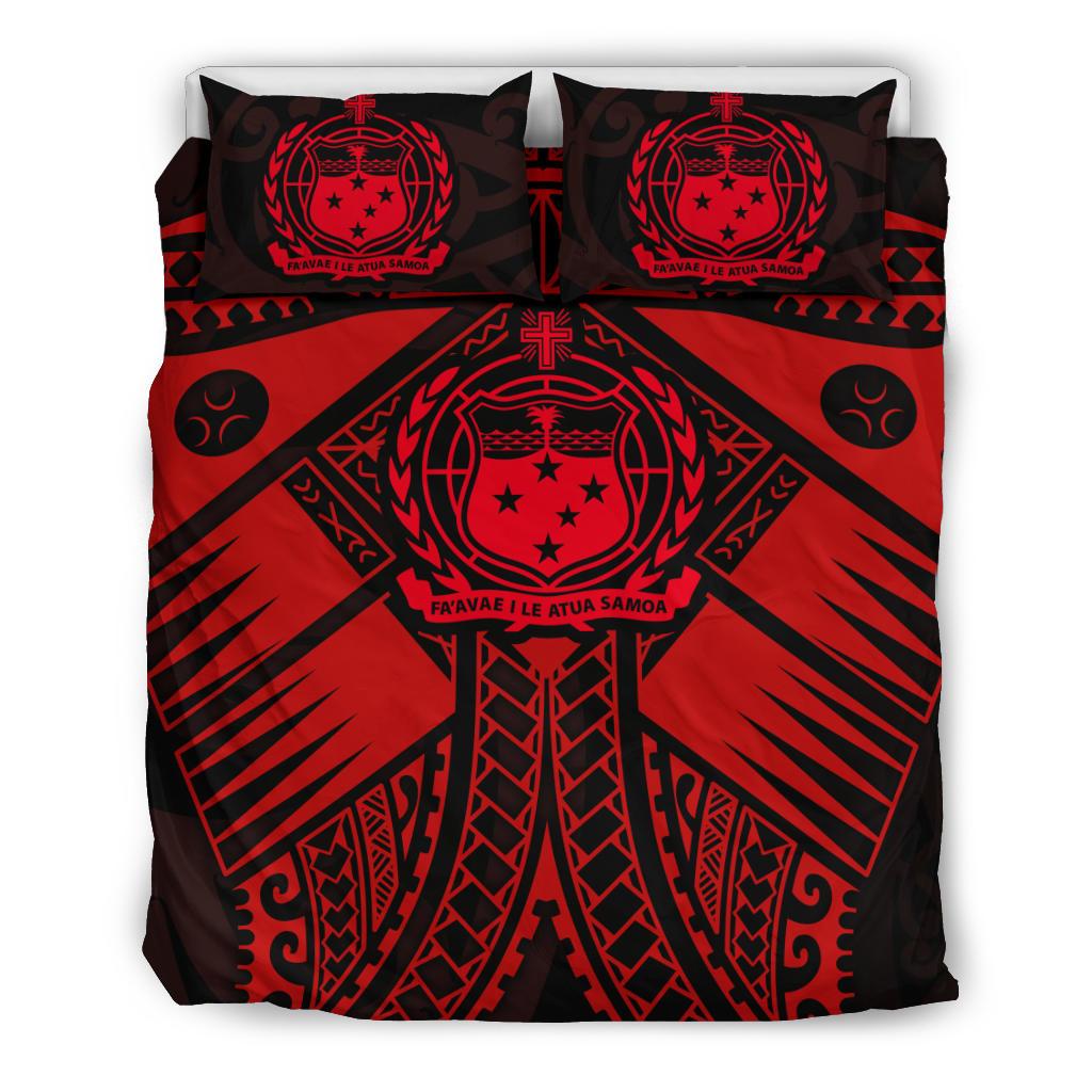 Samoa Polynesian Bedding Set - Samoa Red Seal with Polynesian Tattoo - Polynesian Pride
