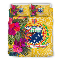 Samoa Bedding Set - Hibiscus Polynesian Pattern Yellow Version - Polynesian Pride