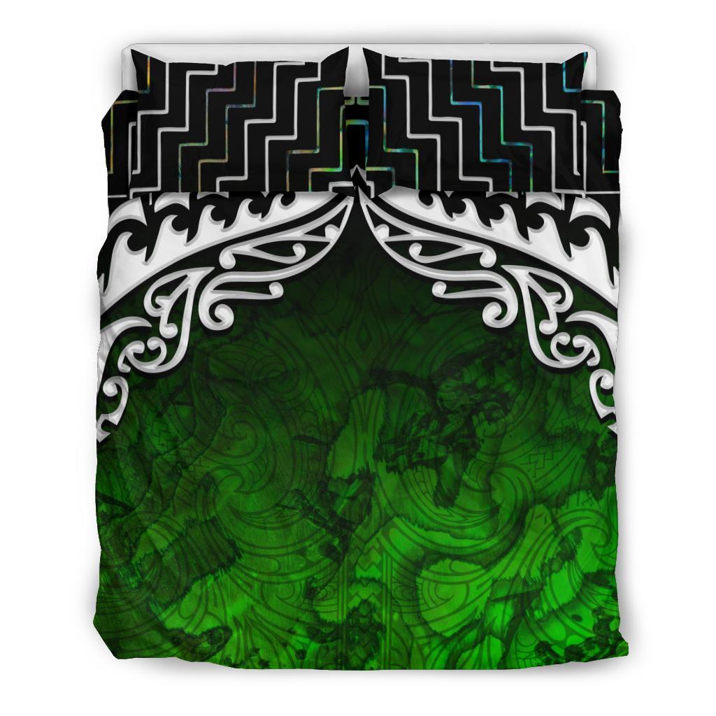 New Zealand Maori Silver Fern Poutama Bedding Set - Polynesian Pride