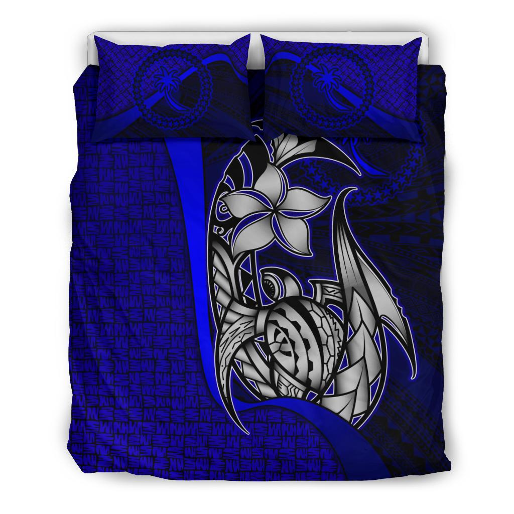 Chuuk Micronesian Bedding Set Blue - Turtle With Hook - Polynesian Pride