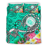 Hawaii Polynesian Bedding Sets - Hawaii Seal With Turtle Plumeria (Turquoise) - Polynesian Pride