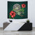 American Samoa Polynesian Tapestry - Green Turtle Hibiscus One Style Small 60" x 51" Green - Polynesian Pride