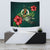 Vanuatu Polynesian Tapestry - Green Turtle Hibiscus One Style Small 60" x 51" Green - Polynesian Pride