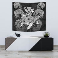 Hawaii Turtle Wave Polynesian Tapestry - Hey Style Gray Wall Tapestry 75cm*90cm Gray - Polynesian Pride