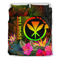 Polynesian Hawaii Kanaka Maoli Polynesian Personalised Bedding Set - Hibiscus and Banana Leaves - Polynesian Pride