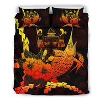 Fiji Polynesian Bedding Set - Swordfish With Hibiscus - Polynesian Pride