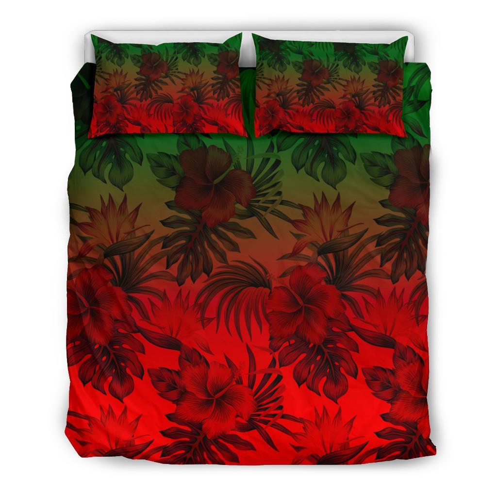 Polynesian Bedding Set - Red Hibiscus Patterns - Polynesian Pride