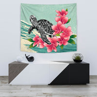 hawaiiTapestry - Hawaii Turtles With Plumeria Classic Tapestry - Polynesian Pride
