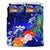 Guam Custom Personalised Bedding Set - Humpback Whale with Tropical Flowers (Blue) - Polynesian Pride