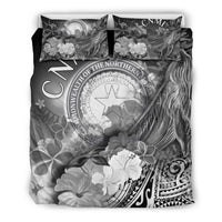 CNMI Bedding Set - Humpback Whale with Tropical Flowers (White) - Polynesian Pride