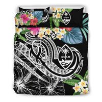 Guam Polynesian Bedding Set - Summer Plumeria (Black) - Polynesian Pride