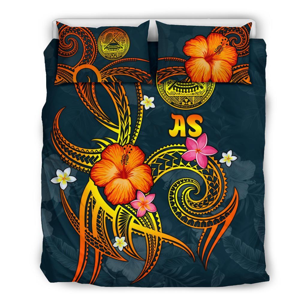 American Samoa Polynesian Bedding Set - Legend of American Samoa (Blue) - Polynesian Pride
