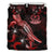 Vanuatu Polynesian Bedding Set - Turtle With Blooming Hibiscus Red - Polynesian Pride