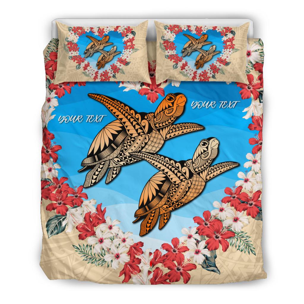 (Personalised) Hawaii Turtle Hibiscus Polynesian Valentines Bedding Set - Life Style - AH Beige - Polynesian Pride