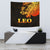 Sun In Leo Zodiac Tapestry Polynesian Tattoo Simple - Orange Black Wall Tapestry Small 60" x 51" Orange - Polynesian Pride