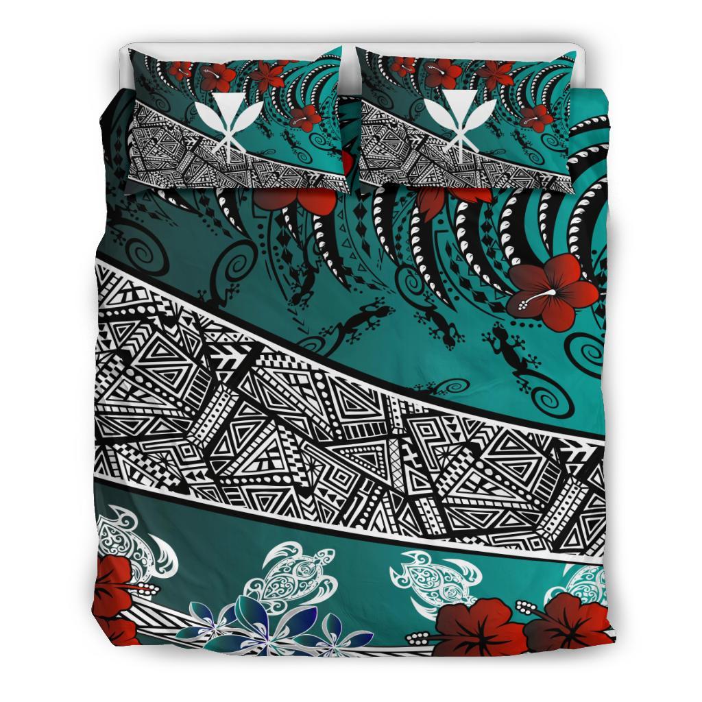 Hawaii Bedding Set - Lizard And Turtle Green - Polynesian Pride