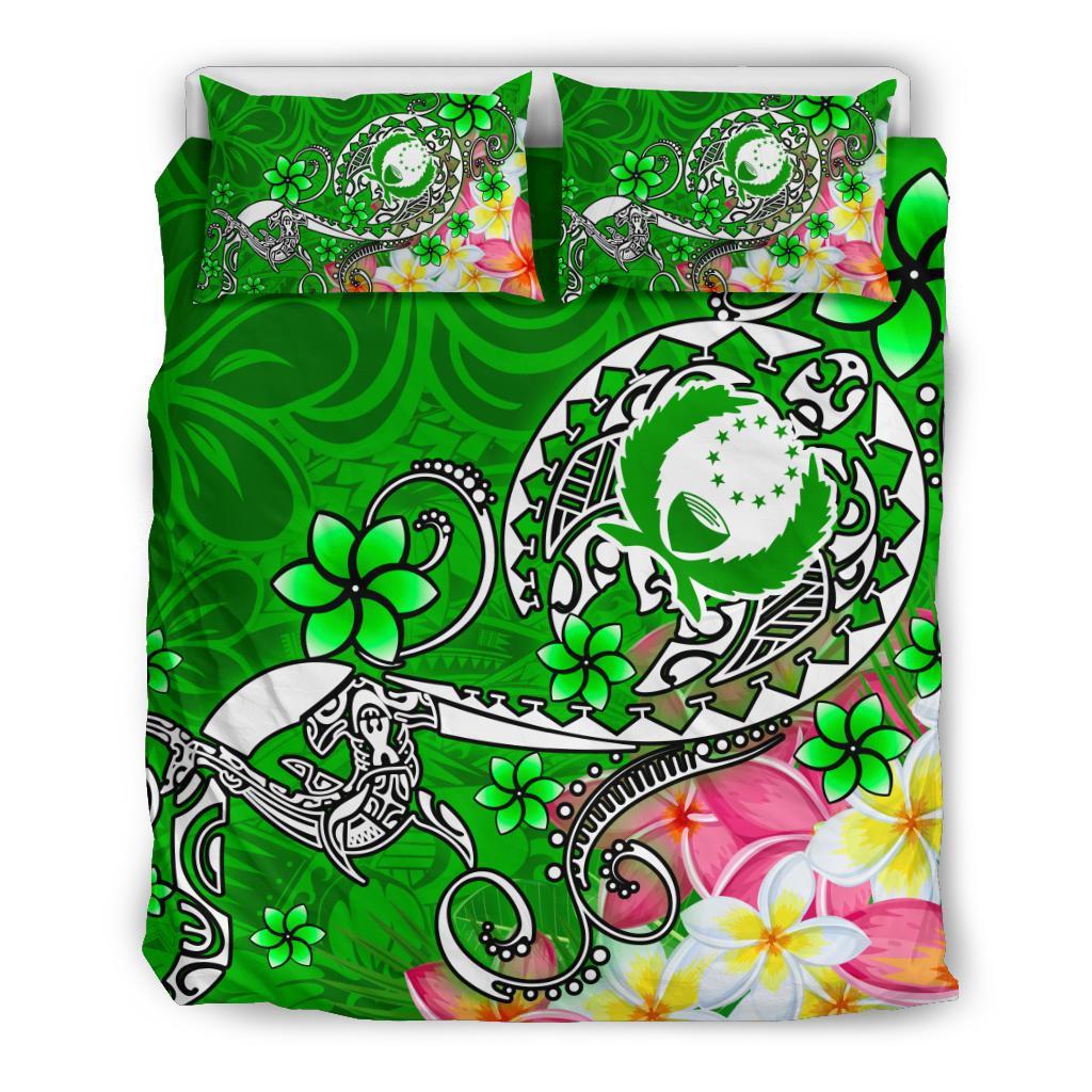 Pohnpei Bedding Set - Turtle Plumeria (Green) - Polynesian Pride